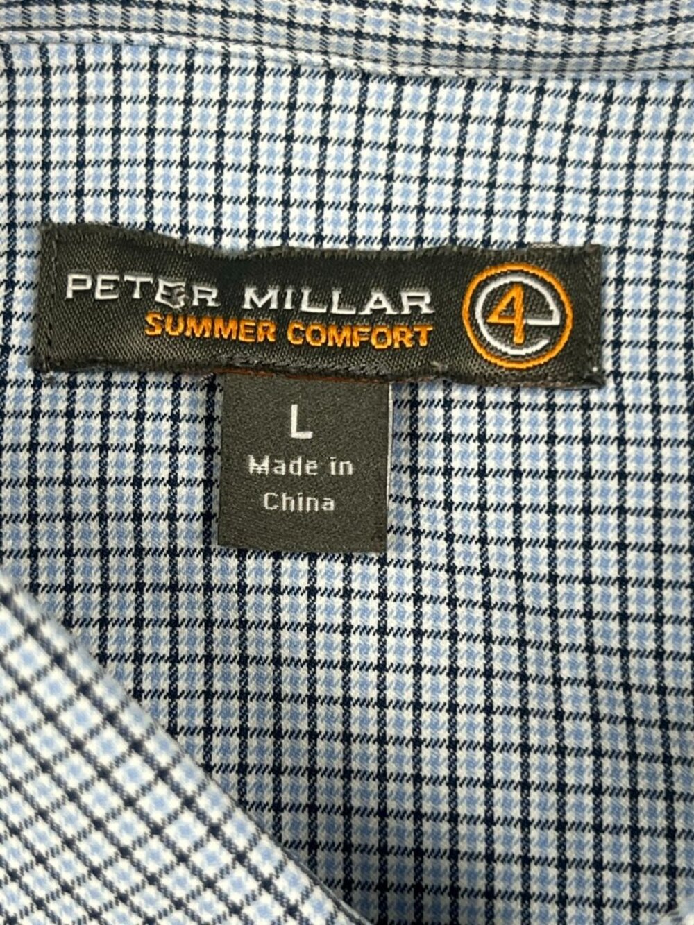 Peter Millar Large Blue Check Summer Comfort Long Sleeve Button Up Shirt 4e - Picture 2 of 9